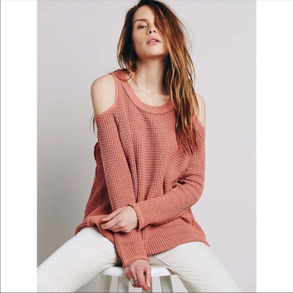 Free People sunrise cold shoulder thermal sweater